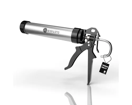 Beyer&Otto Aluminium Kartuschenpistole 400 ml - Professionelle Klebepistole für präzises Auspressen von Kartuschen. Ergonomisches Design und hohe Kompatibilität für verschiedene Materialien.