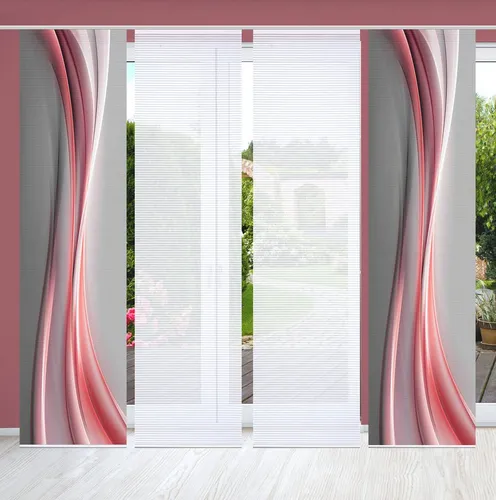 HOME in green Schiebevorhang rot - Eleganter Schiebevorhang aus hochwertigem Synthetik, Maße: 60x245 cm, ideal für stilvolle Fensterdekoration. Jetzt 10€ Willkommens-Gutschein bei Newsletter-Anmeldung!