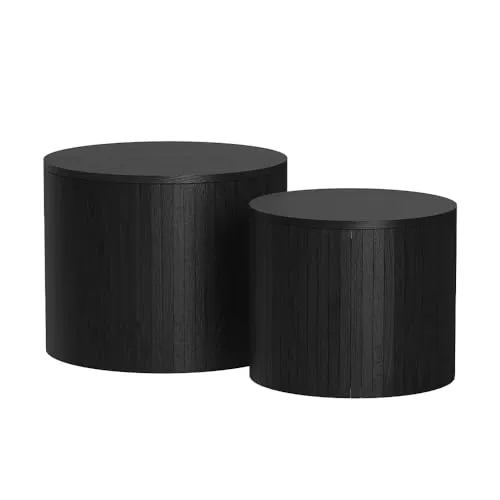 Vicco Couchtisch Tavilo, Eiche/Schwarz, 48 x 48 cm