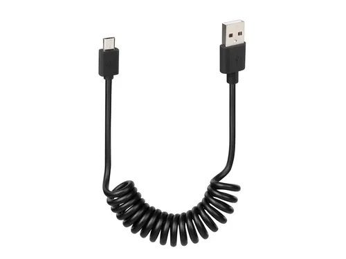 Produktbild Mikro-USB Spiralkabel 100cm schwarz