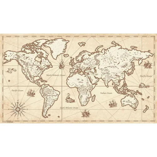 CoverYourDesk Schreibtischunterlage Weltkarte retro (21557429)