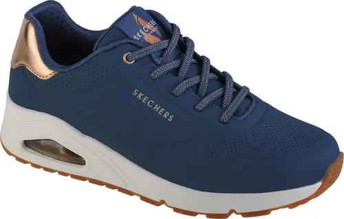 SKECHERS UNO SHIMMER AWAY Slip-On Sneaker für Damen - Sneaker, sportlich und modisch, aus Lederimitat mit Skechers Air-Cooled Memory Foam für besten Komfort. Perfekt für Freizeit und Alltag.