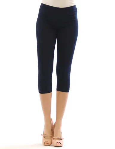 Damen 3/4 Capri Leggings Leggins kurze Knie Hose Baumwolle