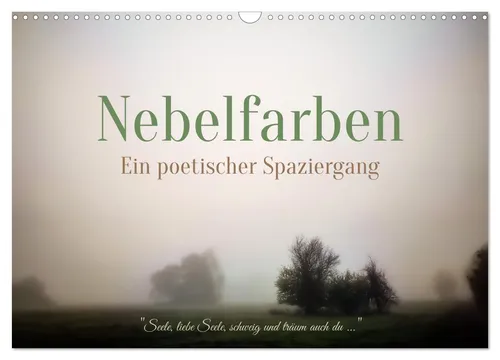 Nebelfarben. Ein poetischer Spaziergang (Wandkalender 2026 DIN A3 quer), CALVEND