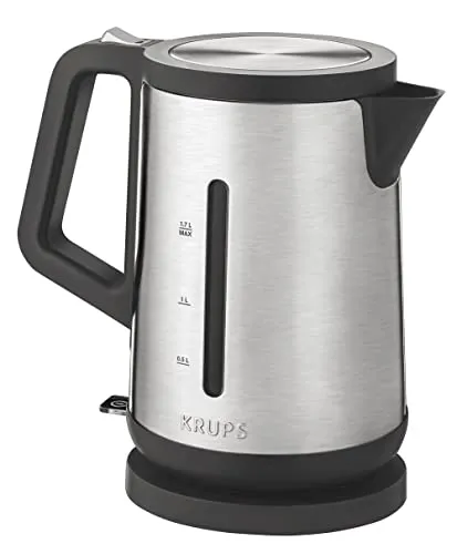 Krups BW442D Premium Wasserkocher - 1,7 L, 2400 W, automatische Deckelöffnung und benutzerfreundliches Design für schnelles Aufkochen