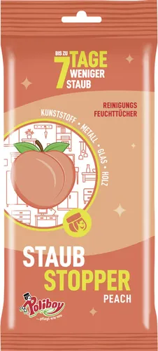 Poliboy Staubstopper Feuchttücher Pfirsich - 24 Stk.