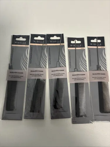 5x Toupier Nadelkamm Kamm Stielkamm Stiel Toupierkamm Nadelstielkamm Neu