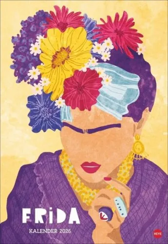 Frida Posterkalender 2026 - Kunst-Wandkalender 2026 mit beeindruckenden Porträts der mexikanischen Künstlerin Frida Kahlo. Ein außergewöhnlicher Blickfang im Format 37 x 53,5 cm für Kunstliebhaber.