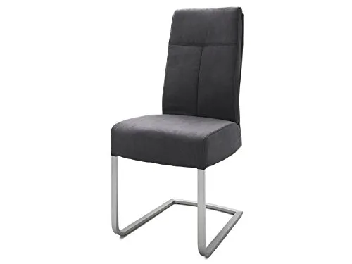 möbelando Schwingstuhl Esszimmerstuhl Schwinger Küchenstuhl Stuhl Polsterstuhl Talesia I (2-er Set) Anthrazit