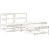 vidaXL 4-tlg. Garten-Lounge-Set aus massivem Kiefernholz - Gartenmöbel aus massivem Kiefernholz mit rustikalem Latten-Design, ideal für gemütliche Stunden im Freien. Robuster und stabiler Rahmen, perfekt für den täglichen Einsatz.