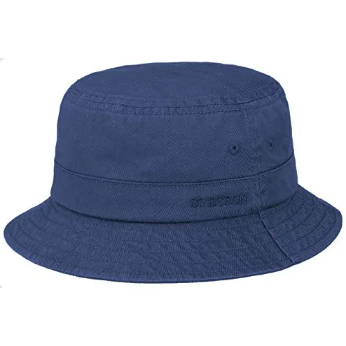 Stetson Organic Cotton Hut mit UV-Schutz Damen Herren 100% Bio-Baumwolle Knitterfrei Nachhaltig Bucket Hat Packable Anglerhut Frühjahr Sommer dunkelblau S (54-55 cm)