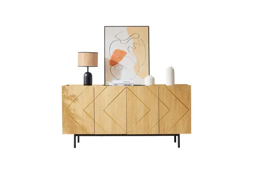 MODFU Sideboard mit griffloses Design – Eleganter Buffet-Schrank mit 4 Türen