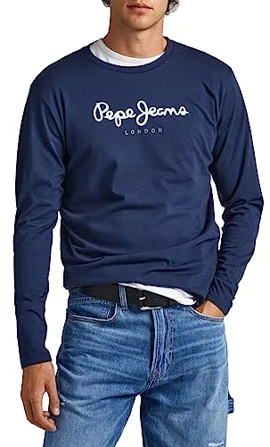 Pepe Jeans Herren Eggo Long T-Shirt, Marineblau, XXL von Pepe Jeans