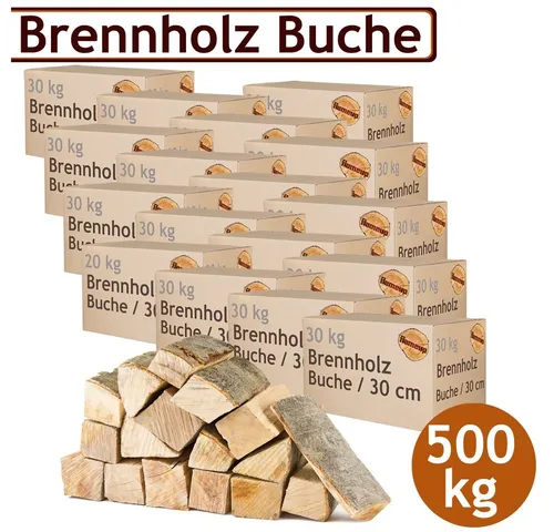 Flameup Kaminholz Brennholz Kaminholz Holz 5-500 kg Ofen Kamin Kaminofen Buche 30 cm, 500 kg