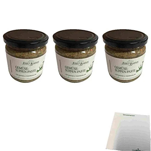 Produktbild Jürgen Langbein Gemüse-Suppen-Paste 3er Pack (3x400g Glas) + usy Block