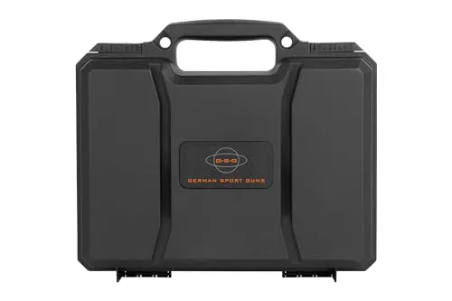 GSG Pistolenkoffer 28cm schwarz anpassbarer Würfelschaum Waffenkoffer Schutzkoffer Transportkoffer Kurzwaffen Koffer Pistolen Koffer abschließbar