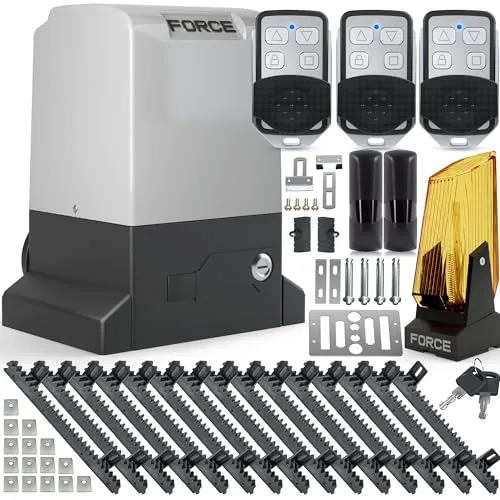FORCE 760 Schiebetorantrieb - Automatischer Torantrieb für Schiebetore bis 600 kg, inklusive 3 Fernbedienungen und Alarmlicht. Hohe Effizienz und sanfter Start-Stopp für eine lange Lebensdauer.