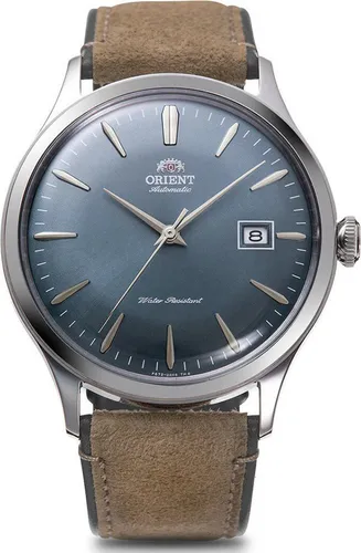 Orient RA-AC0P03L10B Automatische Herrenarmbanduhr 42mm - Armbanduhren mit braunem Lederarmband und blauem Ziffernblatt, mechanisches Uhrwerk, 30m wasserdicht - ideal für stilvolle Herren!
