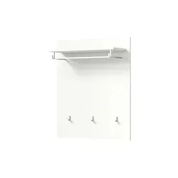 xonox.home Garderobe Solero Wandpaneel - Wandgarderobe in Weiß Hochglanz mit 3 Haken und 1 Kleiderstange, ideal für Flure und Eingangsbereiche. Zeitloses Design und pflegeleichte Oberfläche für eine einfache Handhabung.