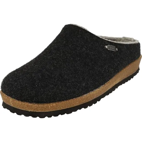 Supersoft Herren Komfort Hausschuhe Clogs 511-181 Hüttenschuhe Filz Slipper Pantoffeln (Dk.Grey, EU Schuhgrößensystem, Erwachsene, Herren, Numerisch, M, 43)