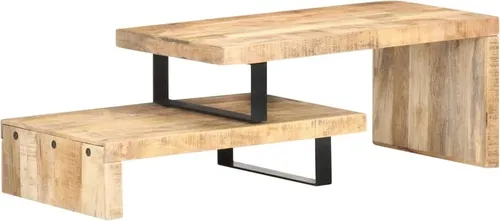 The Living Store 2-tlg. Couchtisch-Set aus massivem Mangoholz