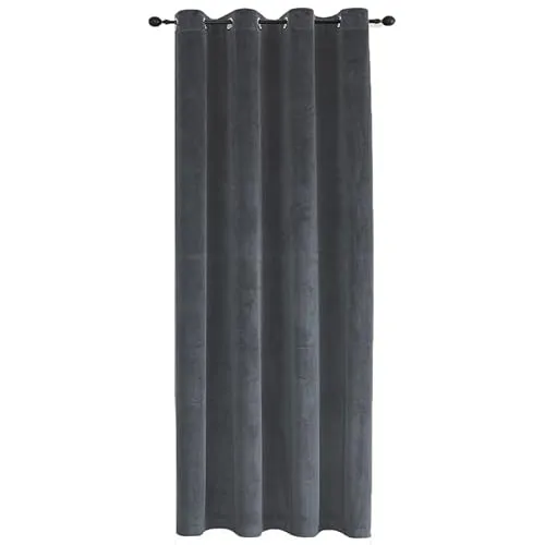 TiborTex Verdunkelungsvorhang Samt weich 140x245 cm Anthrazit Ösen Vorhang Blickdicht abdunkelnd Gardine Ösenaufhängung
