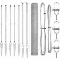 vidaXL Zaun mit Pfosten Silber 1.2 x 10 m - Gartenzäune aus PVC-beschichtetem Stahl, wetterfest und rostbeständig, ideal für sichere Abgrenzungen in deinem Garten oder für Haustiere.