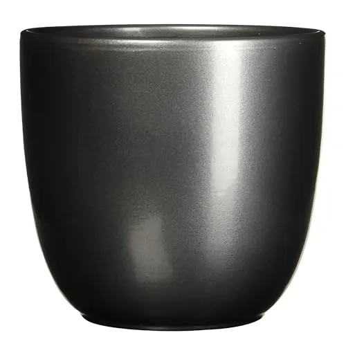 Annastore Blumenübertopf Tusca aus Keramik - Anthrazit, H 25 cm - Ø 28 cm - Robuster Blumenübertopf aus hochwertiger Keramik, ideal für Zimmerpflanzen und Kräuter. Zeitloses Design für jeden Einrichtungsstil, vielseitig einsetzbar drinnen und draußen.