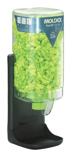 Moldex Spender 7750 mit 500 Paar Pura Fit - Gehörschutzspender für 500 Paar Pura Fit Ohrstöpsel, ideal für den Einsatz in lauten Umgebungen und sorgt für optimalen Lärmschutz.