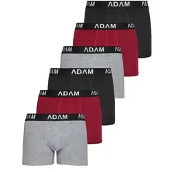 ADAM JEANS Boxershorts Herren Boxershorts aus extra weicher 100% Baumwolle Trunks Men Boxer-1 (6-St., 2er Set, 6er Set, 8er Set, 10er Set, 12er Set) Boxershorts Herren Boxer Shorts Männer Unterhosen Trunks Underwear rot L