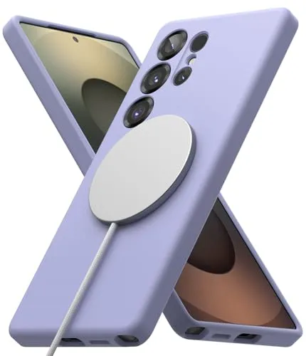 Ringke Silicone Magnetic Case [Kompatibel mit MagSafe] für Samsung Galaxy S25 Ultra Hülle, Weiche Beschichtung Kratzfest Schlank Leicht Schutz-Handyhülle für Magnet-Ladegerät/Zubehör - Lavender