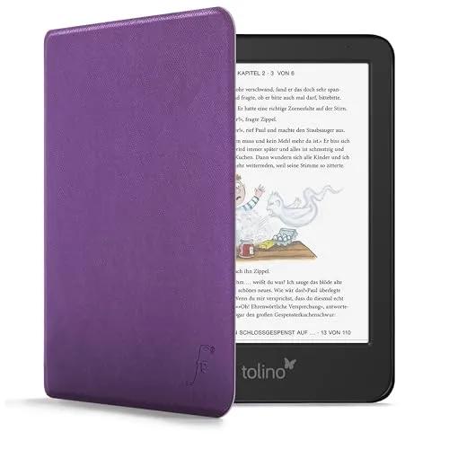 Forefront Cases Hülle für Tolino Shine Color (Colour) und Tolino Shine 5. Generation (Modell: 2024) - Lila - Dünn und Leicht, Smart Auto Schlaf/Wach Schutzhülle Schutz-Hülle (Tasche)