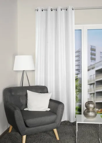 Home Basics Vorhang ATLANTIK (1 St), Ösen, blickdicht, Ösenschal Uni ATLANTIK