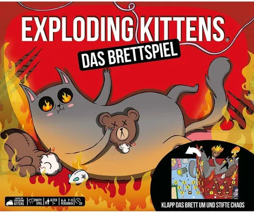Exploding Kittens: Das Brettspiel für chaotische Spieleabende - Gesellschaftsspiel für 2-6 Spieler ab 7 Jahren, mit dynamischem 3D-Spielfeld und interaktiven Überraschungen für unvergesslichen Spielspaß.