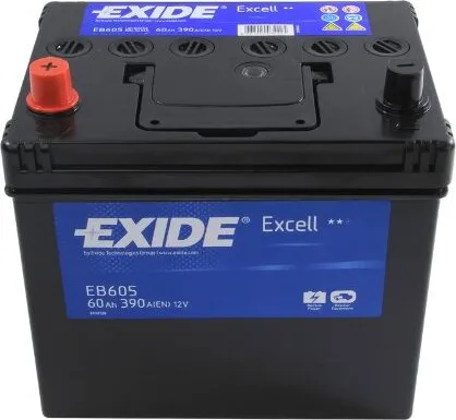Exide Starterbatterie 12V 60Ah - Zuverlässige Energie für Ihr Fahrzeug - Autobatterien mit 60Ah Kapazität und Magic Eye Ladekontrollanzeige, ideal für zuverlässige Starts und optimale Leistung.