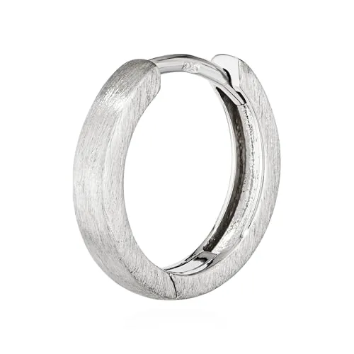 NKlaus 925er Sterlingsilber Klappcreole Ohrring 14mm matt von NKlaus