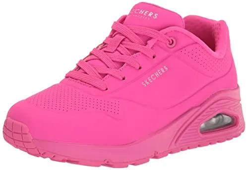 Skechers Damen Women's UNO-Night Shades Sneaker - Knallpink (Hot Pink), 36 EU Weit - Damen-Sneaker mit luftgekühlter Memory Foam-Einlegesohle und flexibler Gummi-Laufsohle für höchsten Komfort und Stil.