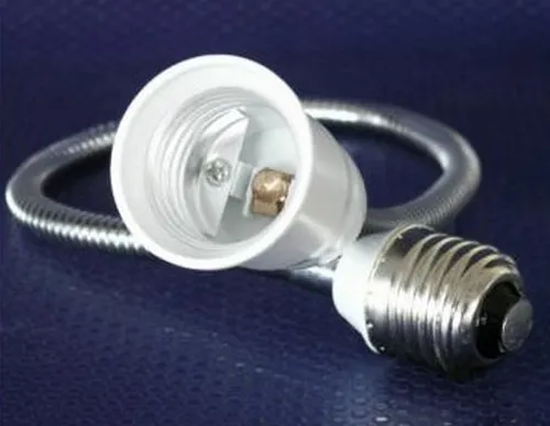 Produktbild Adapter von E-27 auf Sockel E-27 mit 50 cm Schwanenhals Metall 2103