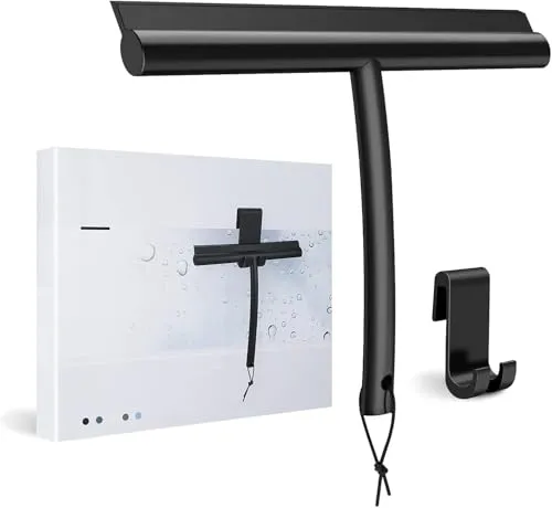 Duschabzieher Silikon Schwarz mit Halterung in schwarz von vvhippo