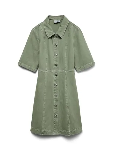 Vero Moda Jeanskleid VMDAISY 2/4 SHORT DENIM DRESS NOOS in grün von VERO MODA