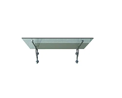 Glasvordach Klarglas 170x90cm mit Edelstahlrahmen