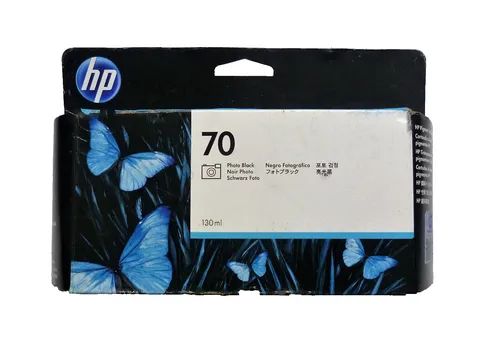 Original HP Tinte Patrone 70 C9449A - Photo Black 130 ml für DesignJet Z 2100/3100/3200, originale Qualität für brillante Druckergebnisse