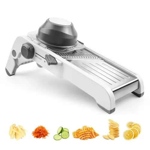 Mandoline Gemüsehobel Edelstahl Wendeklingen verstellbar 1-6mm