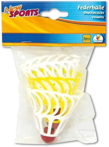 New Sports Aerorecord-Federbälle, 3 Stück - Hochwertige Federbälle für Outdoor-Sport, ideal für Freizeit und Wettkampf