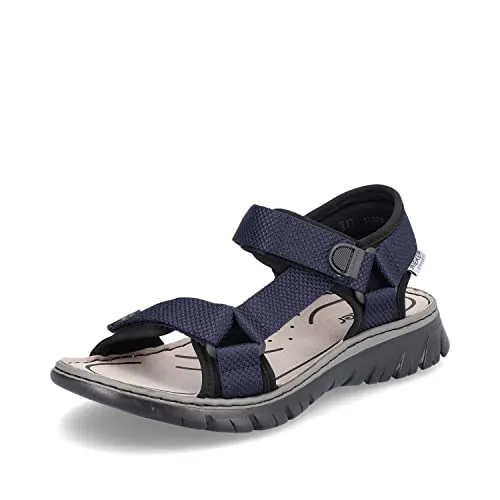 Rieker Herren Sandaletten 26772 - Bequeme Herren Sandalen für den Sommer, ideal für Strand und Freizeit mit leichtem Textil-Obermaterial und flacher Sohle für optimalen Komfort.