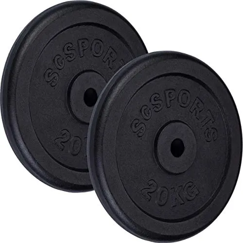 ScSPORTS® Hantelscheiben Set 40kg in schwarz von ScSPORTS