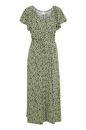 Ichi Maxikleid IHAYA DR4 - Luftiges Midi-Kleid mit Blumenmuster - Gemusterte Kleider, ideal für warme Tage mit einem luftigen Design und charmantem Blumenmuster.