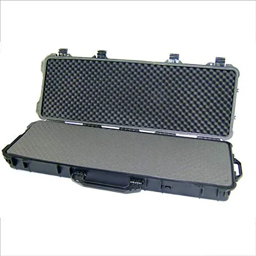 BUZE Waffenkoffer Gewehrkoffer 49 Liter mit Schaum Innenmaße 1066x343x133 mm Outdoor Wasserdicht Munition Jagdkoffer Pistolenkoffer Koffer Gewehrkoffer lang 3 Schaumstoffeinlagen