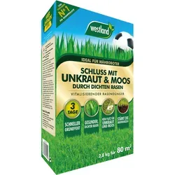 Westland Schluss mit Unkraut Moos - 2,8 kg Rasendünger für dichten Rasen, ideal gegen Moos und Unkraut, perfekt für Mähroboter