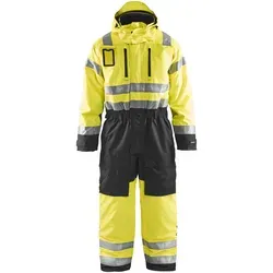 Blakläder® High Vis Winteroverall 6763 1977 - Gelb/Grau, Größe 56 - Arbeits- & Schutzkleidung, wind- und wasserdicht mit atmungsaktivem Material, ideal für sicheres Arbeiten bei kaltem Wetter dank 50 mm Reflexstreifen und Fleecegefüttertem Kragen.